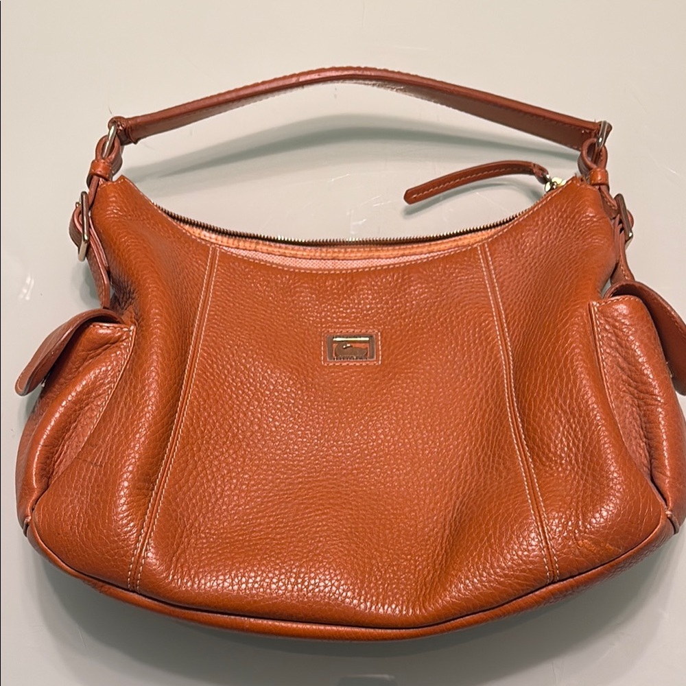 Dooney & Burke Brown Leather Shoulder Bag and wallet included.